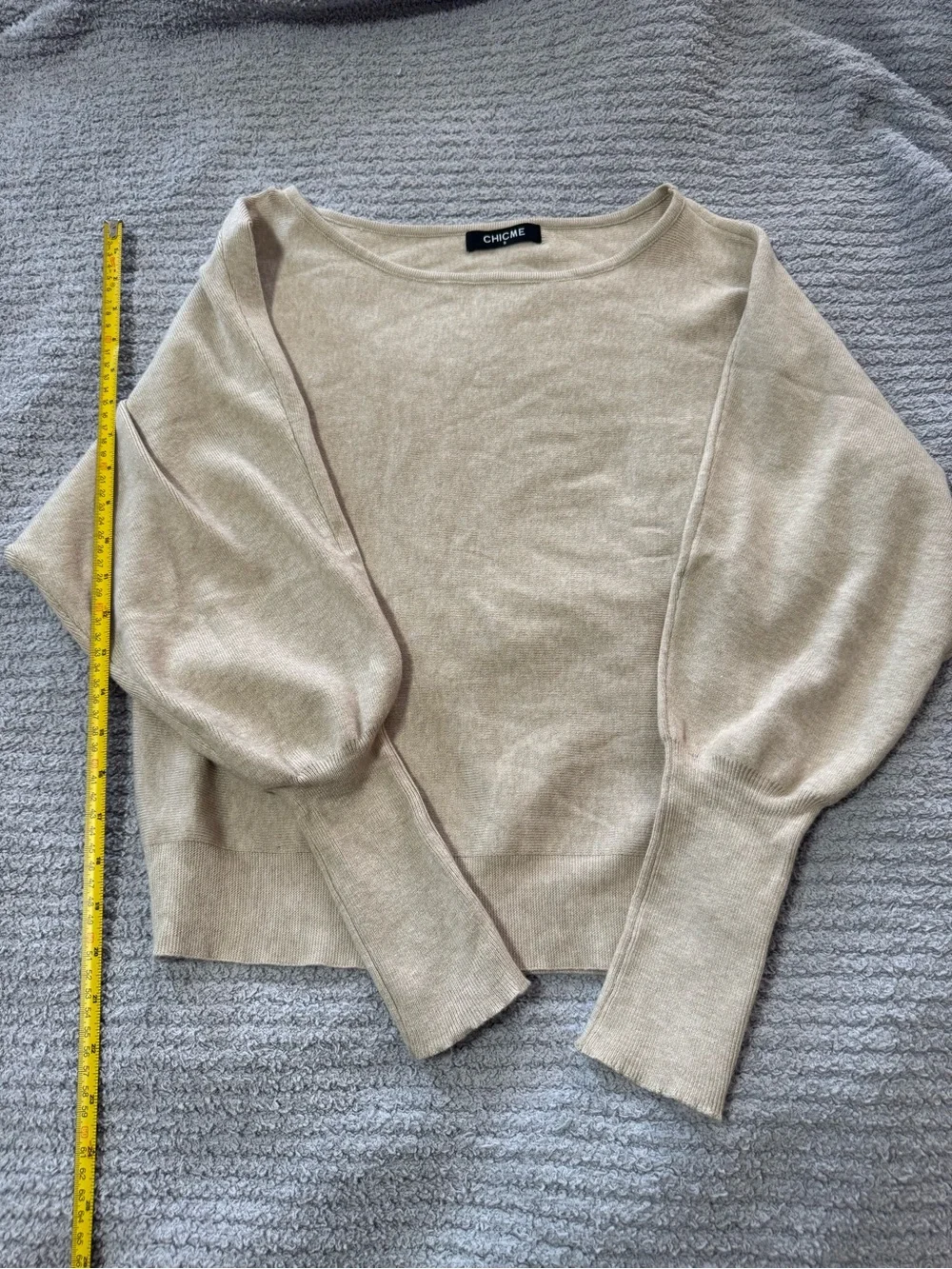 Ribbed Beige Turtleneck Sweater